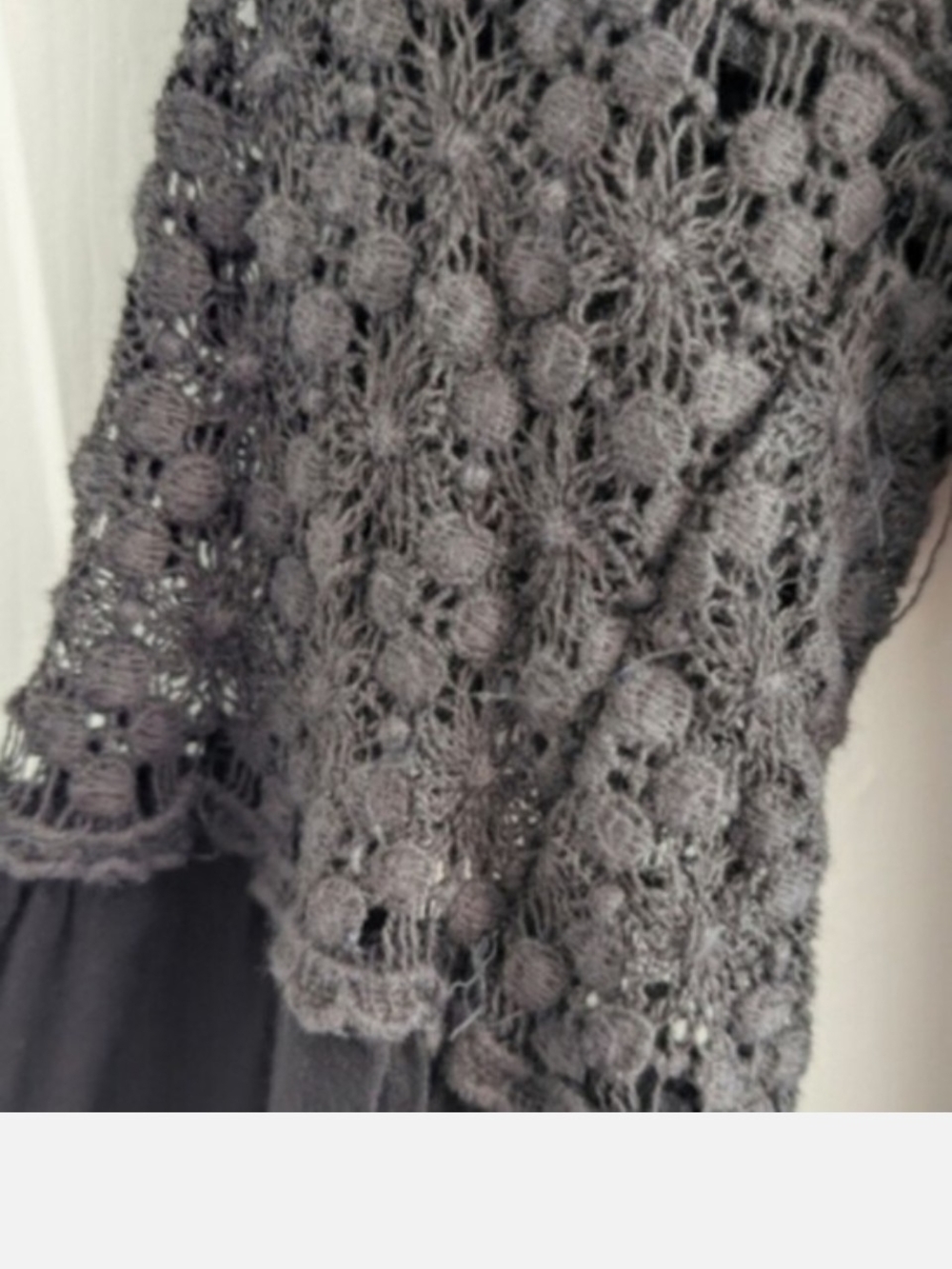 Black Peasant Blouse Crochet- Lacy Yoke and Bell Sleeves Size Small Tunic Top - Picture 5 of 9